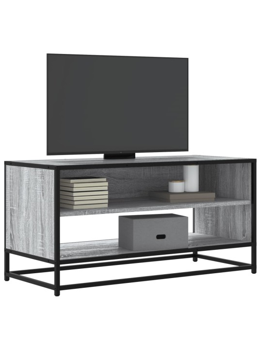 Tv skapītis, pelēks, 91x40x46 cm, inženierijas koks, metāls