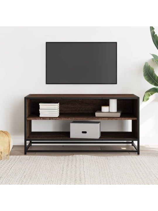 Tv skapītis, ozolkoka, 91x40x46 cm, inženierijas koks, metāls