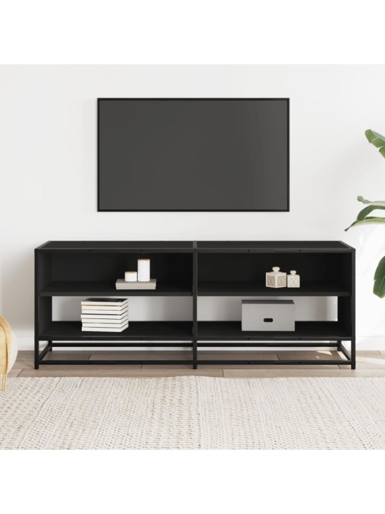 Tv skapītis, melns, 120,5x40x46 cm, inženierijas koks metāls