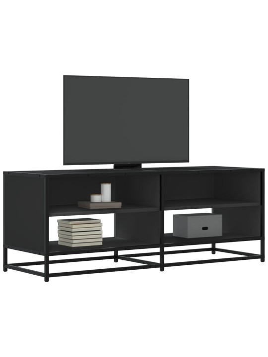 Tv skapītis, melns, 120,5x40x46 cm, inženierijas koks metāls