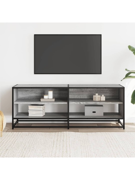 Tv skapītis, pelēks, 120,5x40x46 cm, inženierijas koks, metāls