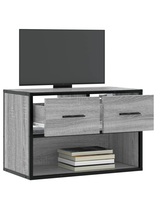 Tv skapītis, pelēks, 60x31x39,5 cm, inženierijas koks, metāls