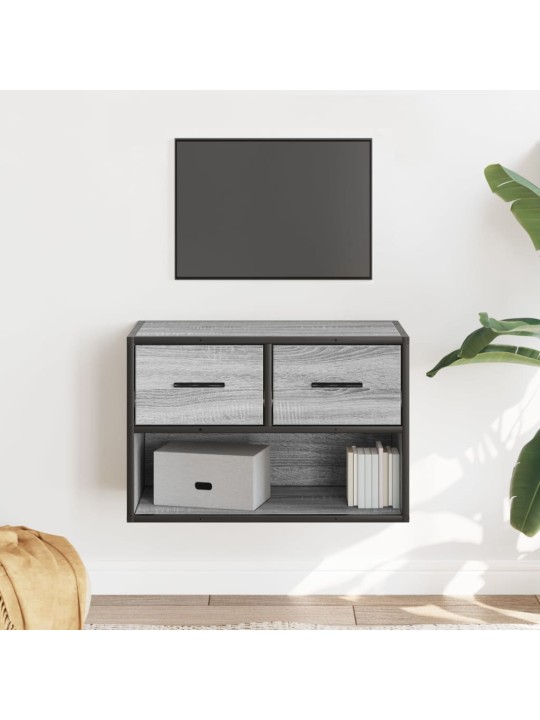 Tv skapītis, pelēks, 60x31x39,5 cm, inženierijas koks, metāls