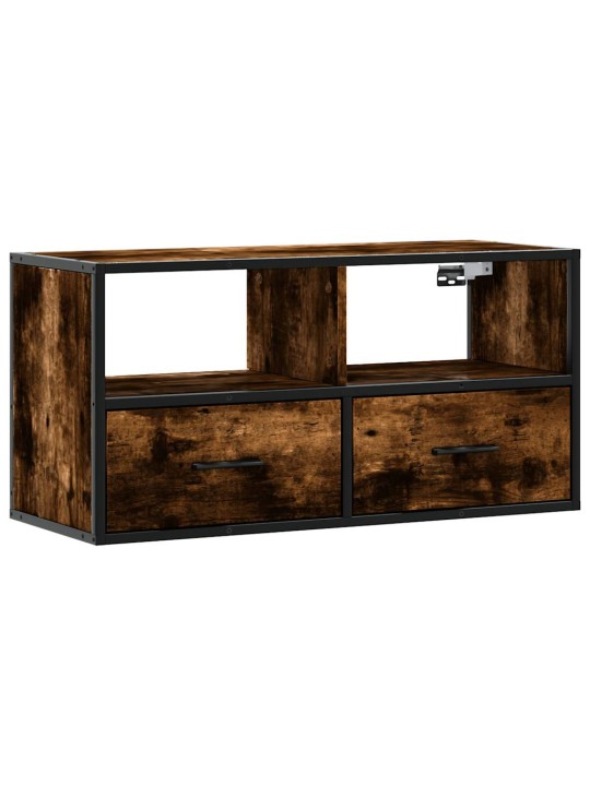 Tv skapītis ozola krāsa 80x31x39,5 cm inženierijas koks metāls
