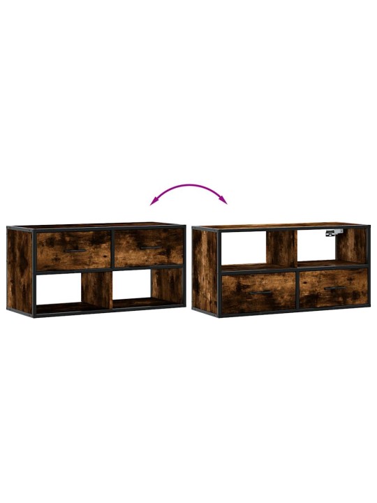 Tv skapītis ozola krāsa 80x31x39,5 cm inženierijas koks metāls