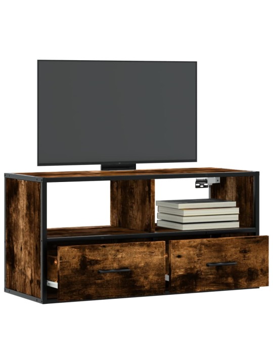 Tv skapītis ozola krāsa 80x31x39,5 cm inženierijas koks metāls