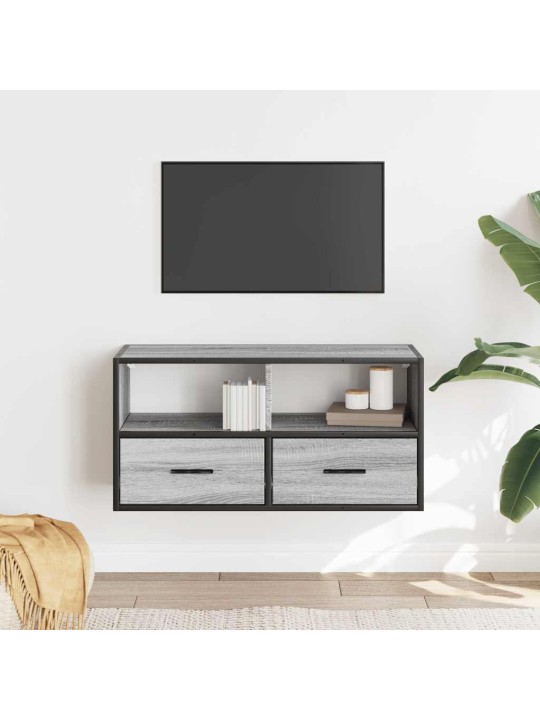 Tv skapītis, pelēks, 80x31x39,5 cm, inženierijas koks metāls