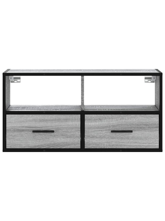 Tv skapītis, pelēks, 80x31x39,5 cm, inženierijas koks metāls