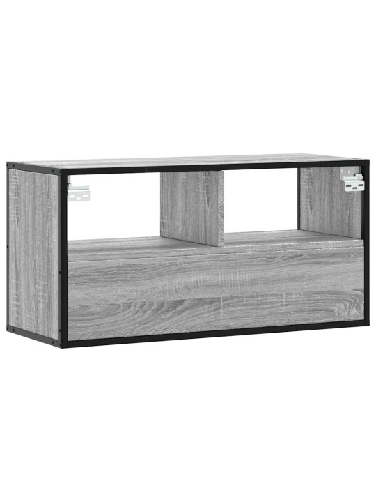 Tv skapītis, pelēks, 80x31x39,5 cm, inženierijas koks metāls