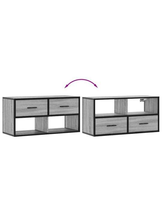 Tv skapītis, pelēks, 80x31x39,5 cm, inženierijas koks metāls