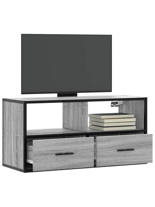 Tv skapītis, pelēks, 80x31x39,5 cm, inženierijas koks metāls