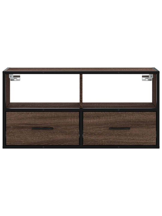 Tv skapītis, ozolkoka, 80x31x39,5 cm, inženierijas koks metāls