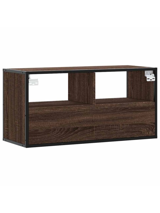 Tv skapītis, ozolkoka, 80x31x39,5 cm, inženierijas koks metāls