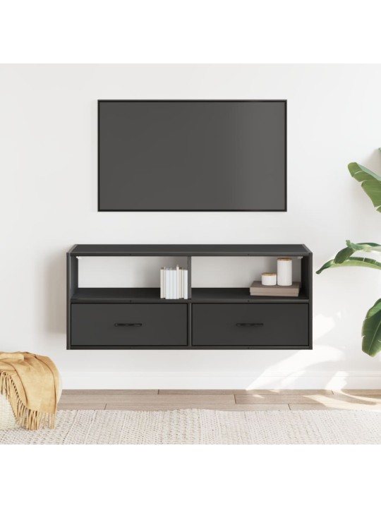 Tv skapītis, melns, 100x31x39,5 cm, inženierijas koks metāls