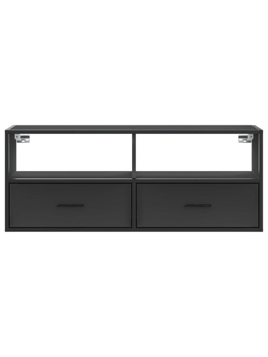 Tv skapītis, melns, 100x31x39,5 cm, inženierijas koks metāls