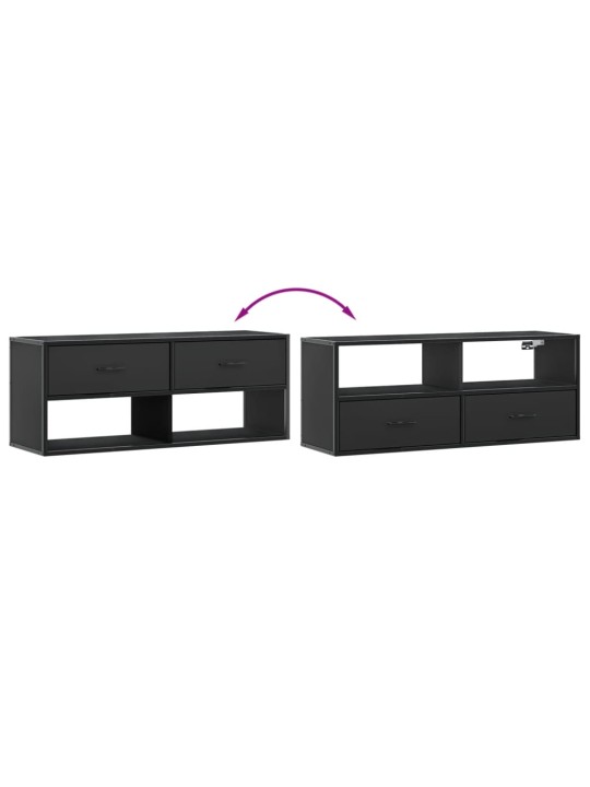 Tv skapītis, melns, 100x31x39,5 cm, inženierijas koks metāls