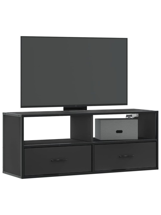 Tv skapītis, melns, 100x31x39,5 cm, inženierijas koks metāls