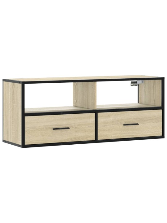 Tv skapītis, ozolkoka, 100x31x39,5 cm, konstruēts koks, metāls
