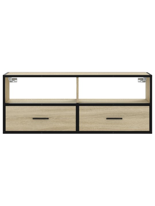 Tv skapītis, ozolkoka, 100x31x39,5 cm, konstruēts koks, metāls