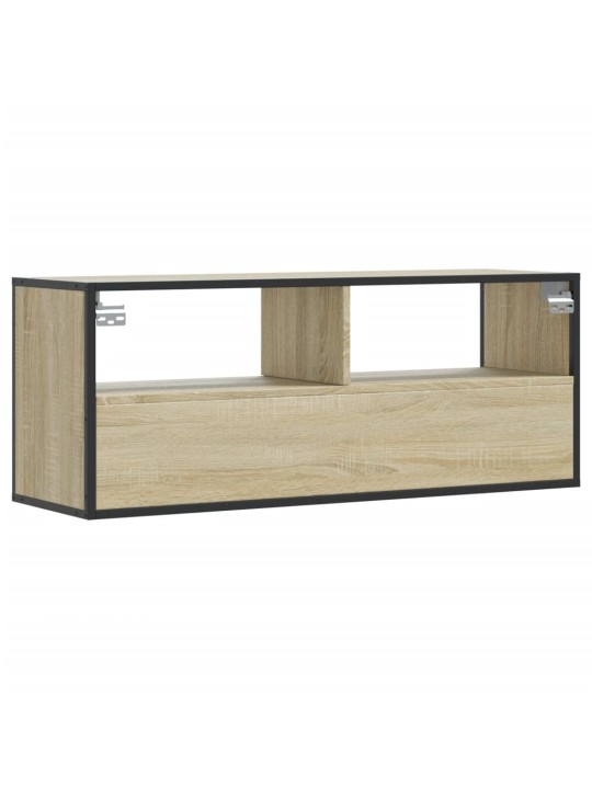 Tv skapītis, ozolkoka, 100x31x39,5 cm, konstruēts koks, metāls
