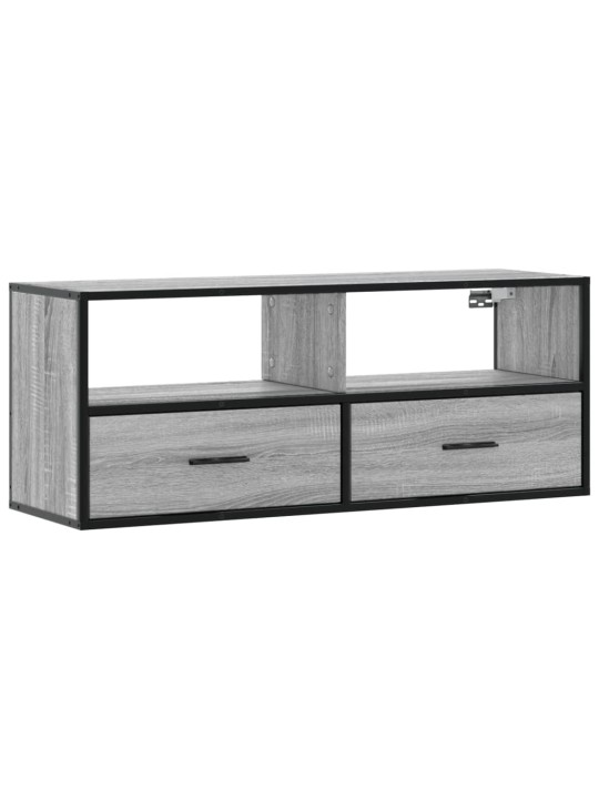 Tv skapītis, pelēks, 100x31x39,5 cm, inženierijas koks, metāls