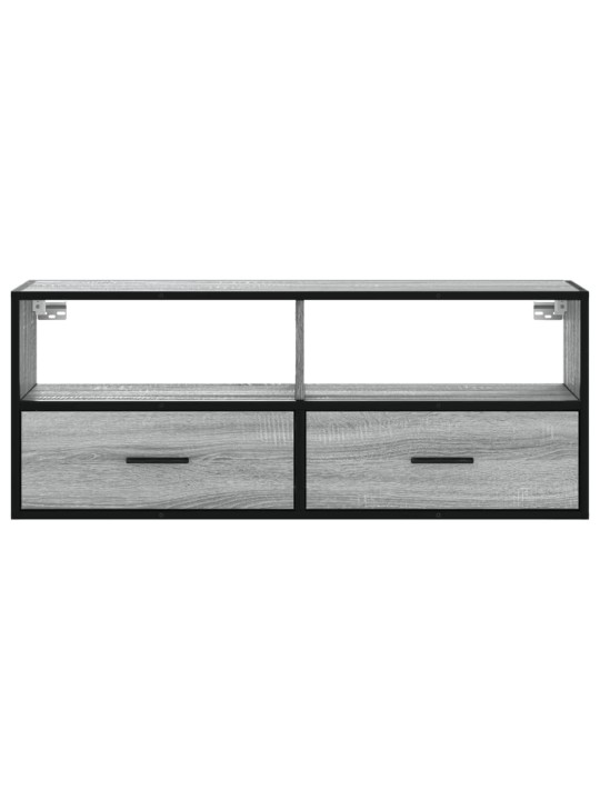 Tv skapītis, pelēks, 100x31x39,5 cm, inženierijas koks, metāls