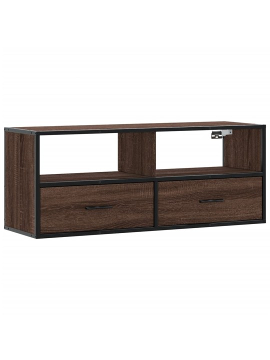 Tv skapītis, ozolkoka, 100x31x39,5 cm, konstruēts koks, metāls