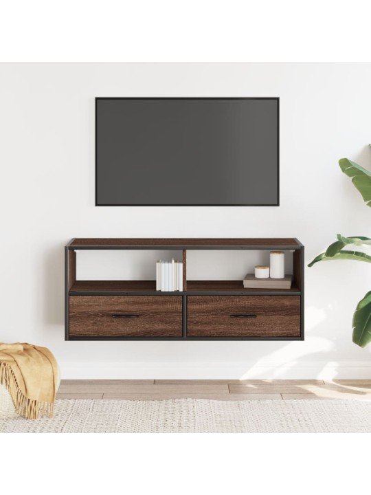Tv skapītis, ozolkoka, 100x31x39,5 cm, konstruēts koks, metāls