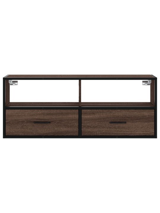 Tv skapītis, ozolkoka, 100x31x39,5 cm, konstruēts koks, metāls