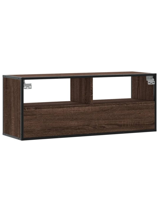 Tv skapītis, ozolkoka, 100x31x39,5 cm, konstruēts koks, metāls