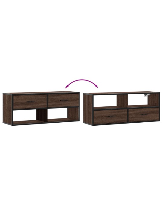 Tv skapītis, ozolkoka, 100x31x39,5 cm, konstruēts koks, metāls