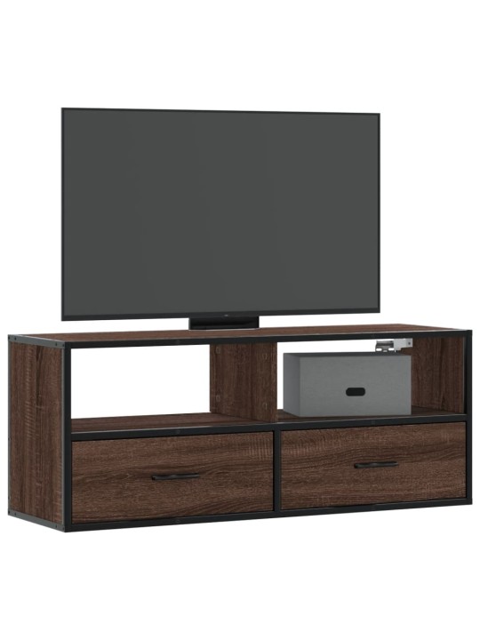Tv skapītis, ozolkoka, 100x31x39,5 cm, konstruēts koks, metāls