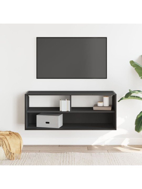 Tv skapītis, melns, 100x31x39,5 cm, inženierijas koks metāls