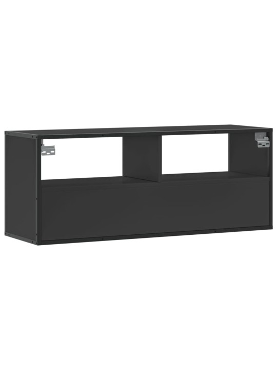 Tv skapītis, melns, 100x31x39,5 cm, inženierijas koks metāls
