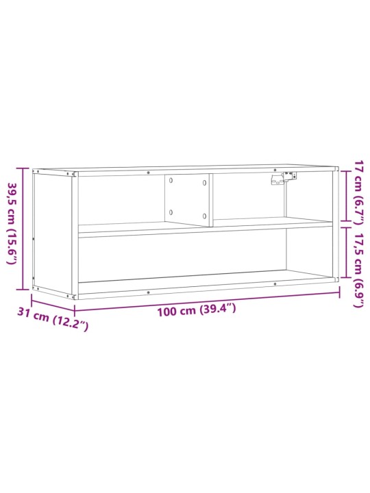 Tv skapītis, melns, 100x31x39,5 cm, inženierijas koks metāls