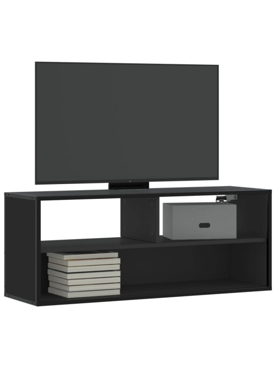 Tv skapītis, melns, 100x31x39,5 cm, inženierijas koks metāls