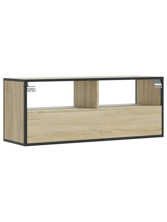Tv skapītis, ozolkoka, 100x31x39,5 cm, konstruēts koks, metāls