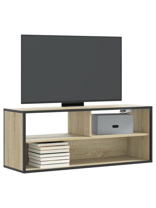 Tv skapītis, ozolkoka, 100x31x39,5 cm, konstruēts koks, metāls