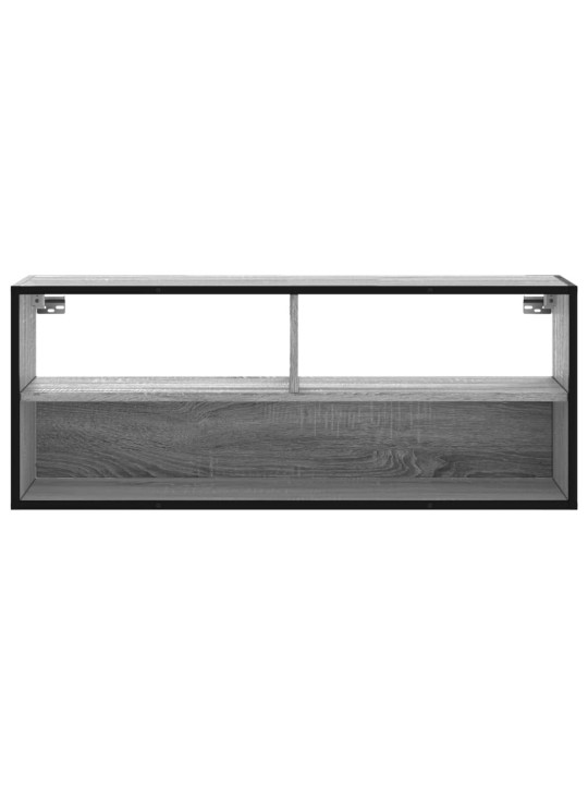 Tv skapītis, pelēks, 100x31x39,5 cm, inženierijas koks, metāls