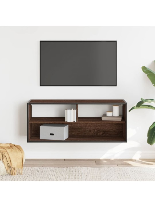 Tv skapītis, ozolkoka, 100x31x39,5 cm, konstruēts koks, metāls