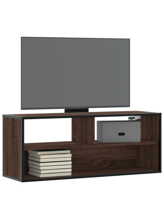 Tv skapītis, ozolkoka, 100x31x39,5 cm, konstruēts koks, metāls