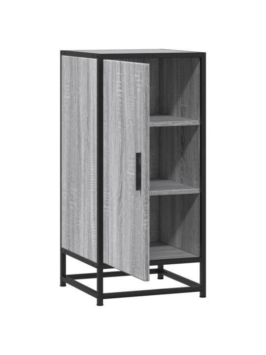 Kumode, pelēka koka, 35,5x35x76 cm, inženierijas koks, metāls