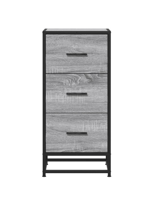 Kumode, pelēka koka, 35,5x35x76 cm, inženierijas koks, metāls