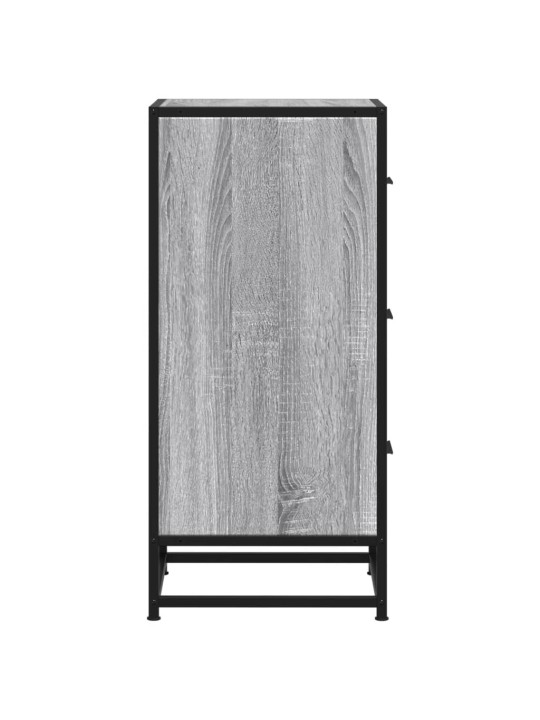 Kumode, pelēka koka, 35,5x35x76 cm, inženierijas koks, metāls
