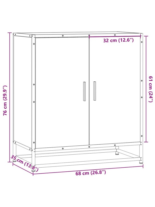 Kumode, ozolkoka, 68x35x76 cm, inženierijas koks metāls