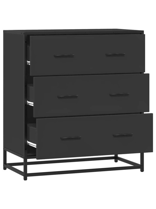 Kumode, melns, 68x35x76 cm, inženierijas koks, metāls