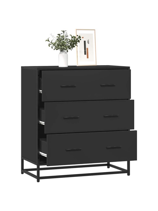 Kumode, melns, 68x35x76 cm, inženierijas koks, metāls
