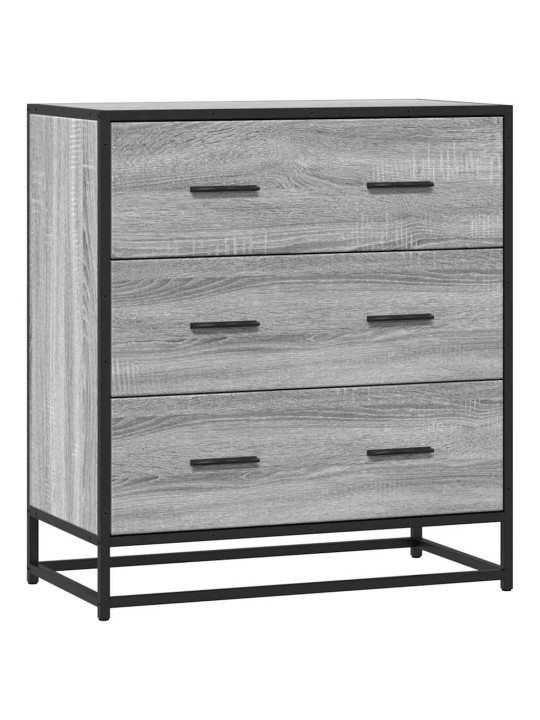 Kumode, pelēka koka, 68x35x76 cm, inženierijas koks, metāls