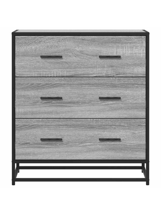 Kumode, pelēka koka, 68x35x76 cm, inženierijas koks, metāls