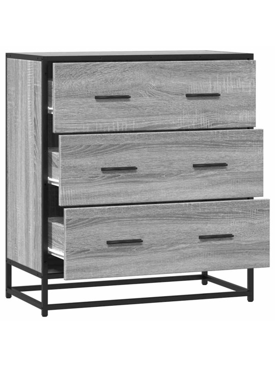 Kumode, pelēka koka, 68x35x76 cm, inženierijas koks, metāls